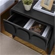 Pemberly Row Set of 2 Contemporary Nightstands in Black Finish