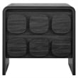 Pemberly Row Set of 2 Contemporary Nightstands in Black Finish