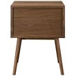 Pemberly Row Set of 2 Modern Wood and Metal Nightstands in Walnut