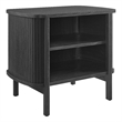 Pemberly Row Set of 2 Contemporary Open Nightstands in Black Finish