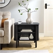 Pemberly Row Set of 2 Contemporary Open Nightstands in Black Finish