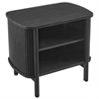 Pemberly Row Set of 2 Contemporary Open Nightstands in Black Finish