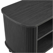 Pemberly Row Set of 2 Contemporary Open Nightstands in Black Finish