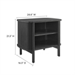 Pemberly Row Set of 2 Contemporary Open Nightstands in Black Finish