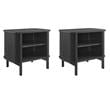Pemberly Row Set of 2 Contemporary Open Nightstands in Black Finish