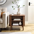 Pemberly Row Set of 2 Contemporary Open Nightstands in Walnut