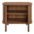 Pemberly Row Set of 2 Contemporary Open Nightstands in Walnut