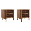 Pemberly Row Set of 2 Contemporary Open Nightstands in Walnut