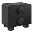 Pemberly Row Set of 2 Contemporary Nightstands in Black Finish