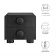 Pemberly Row Set of 2 Contemporary Nightstands in Black Finish
