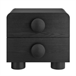 Pemberly Row Set of 2 Contemporary Nightstands in Black Finish