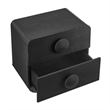Pemberly Row Set of 2 Contemporary Nightstands in Black Finish