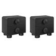 Pemberly Row Set of 2 Contemporary Nightstands in Black Finish