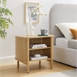 Pemberly Row Set of 2 Contemporary Open Nightstands in Oak Finish