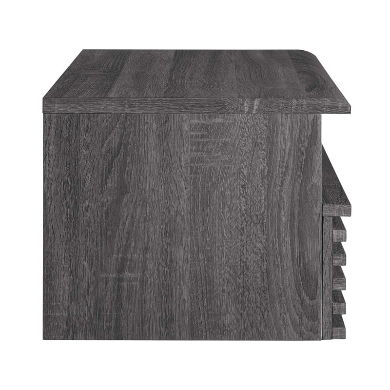 Pemberly Row Set of 2 1-Drawer Wall-Mount Modern Wood Nightstands in Charcoal