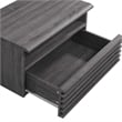 Pemberly Row Set of 2 1-Drawer Wall-Mount Modern Wood Nightstands in Charcoal