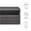 Pemberly Row Set of 2 1-Drawer Wall-Mount Modern Wood Nightstands in Charcoal