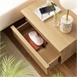 Pemberly Row Set of 2 1-Drawer Wall-Mount Modern Wood Nightstands in Oak