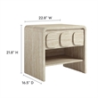Pemberly Row Set of 2 Contemporary Nightstands in Travertine Finish