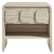 Pemberly Row Set of 2 Contemporary Nightstands in Travertine Finish