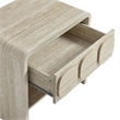 Pemberly Row Set of 2 Contemporary Nightstands in Travertine Finish