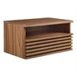 Pemberly Row Set of 2 1-Drawer Wall-Mount Modern Wood Nightstands in Walnut