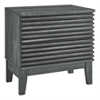 Pemberly Row Set of 2 Two-Drawer Particleboard Wood Nightstands in Charcoal