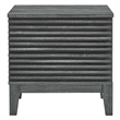 Pemberly Row Set of 2 Two-Drawer Particleboard Wood Nightstands in Charcoal