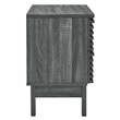 Pemberly Row Set of 2 Two-Drawer Particleboard Wood Nightstands in Charcoal