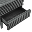 Pemberly Row Set of 2 Two-Drawer Particleboard Wood Nightstands in Charcoal
