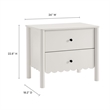 Pemberly Row Set of 2 Contemporary Nightstands in White Finish