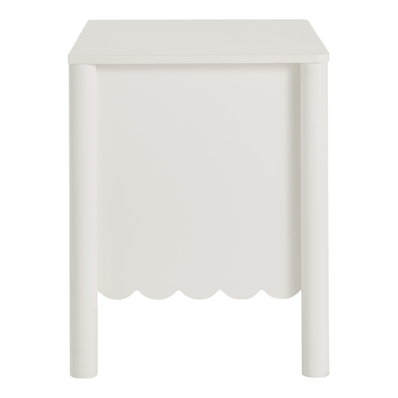 Pemberly Row Set of 2 Contemporary Nightstands in White Finish