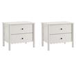 Pemberly Row Set of 2 Contemporary Nightstands in White Finish