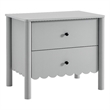 Pemberly Row Set of 2 Contemporary Nightstands in Light Gray Finish