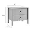 Pemberly Row Set of 2 Contemporary Nightstands in Light Gray Finish