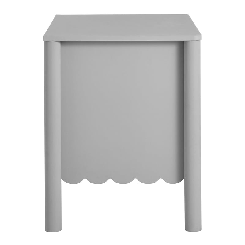 Pemberly Row Set of 2 Contemporary Nightstands in Light Gray Finish