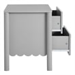 Pemberly Row Set of 2 Contemporary Nightstands in Light Gray Finish