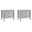 Pemberly Row Set of 2 Contemporary Nightstands in Light Gray Finish