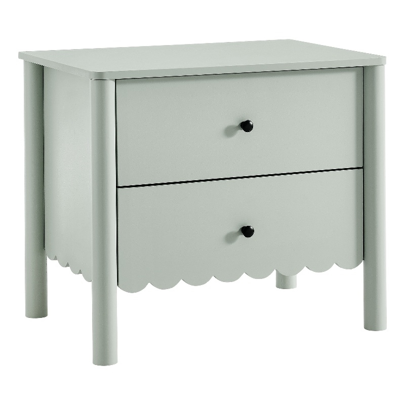 Pemberly Row Set of 2 Contemporary Nightstands in Sage Finish