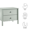 Pemberly Row Set of 2 Contemporary Nightstands in Sage Finish