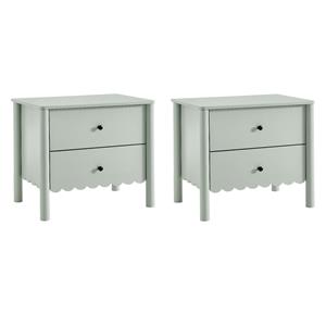 Pemberly Row Set of 2 Contemporary Nightstands in Sage Finish