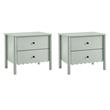 Pemberly Row Set of 2 Contemporary Nightstands in Sage Finish