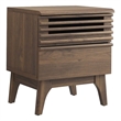 Pemberly Row Set of 2 Modern Particleboard Wood Nightstands in Walnut Finish