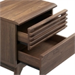Pemberly Row Set of 2 Modern Particleboard Wood Nightstands in Walnut Finish