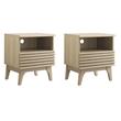 Pemberly Row Set of 2 Modern Particleboard Wood Nightstands - Oak Finish