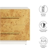 Pemberly Row Set of 2 2-Drawer Nightstands in White Bleached Burl