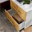 Pemberly Row Set of 2 2-Drawer Nightstands in White Bleached Burl