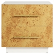Pemberly Row Set of 2 2-Drawer Nightstands in White Bleached Burl