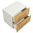 Pemberly Row Set of 2 2-Drawer Nightstands in White Bleached Burl