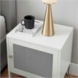 Pemberly Row Set of 2 Metal Nightstands with Adjustable Foot Pads in Light Gray